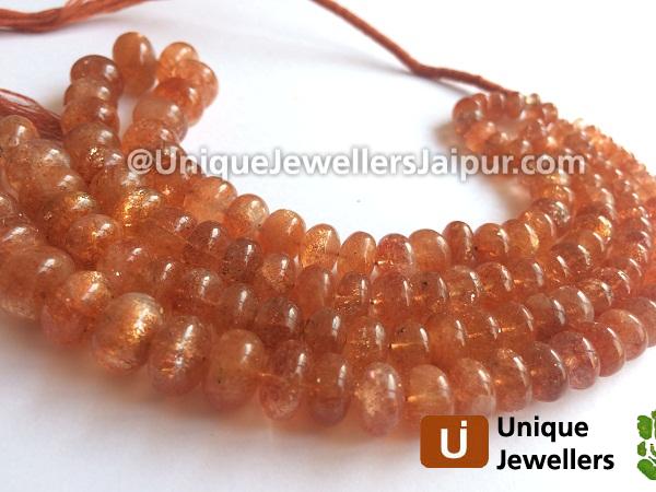 Sunstone Far Smooth Roundelle Beads